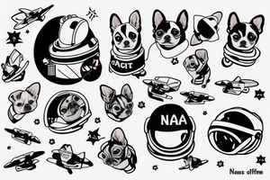 A nasa astronaut walk 4 chihuahuas tattoo idea
