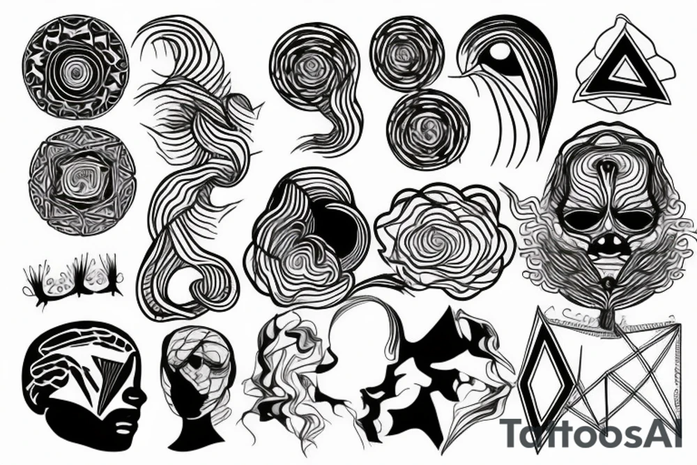 Mind blown psychdelic minimal trangle tattoo idea