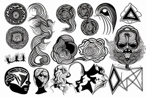 Mind blown psychdelic minimal trangle tattoo idea