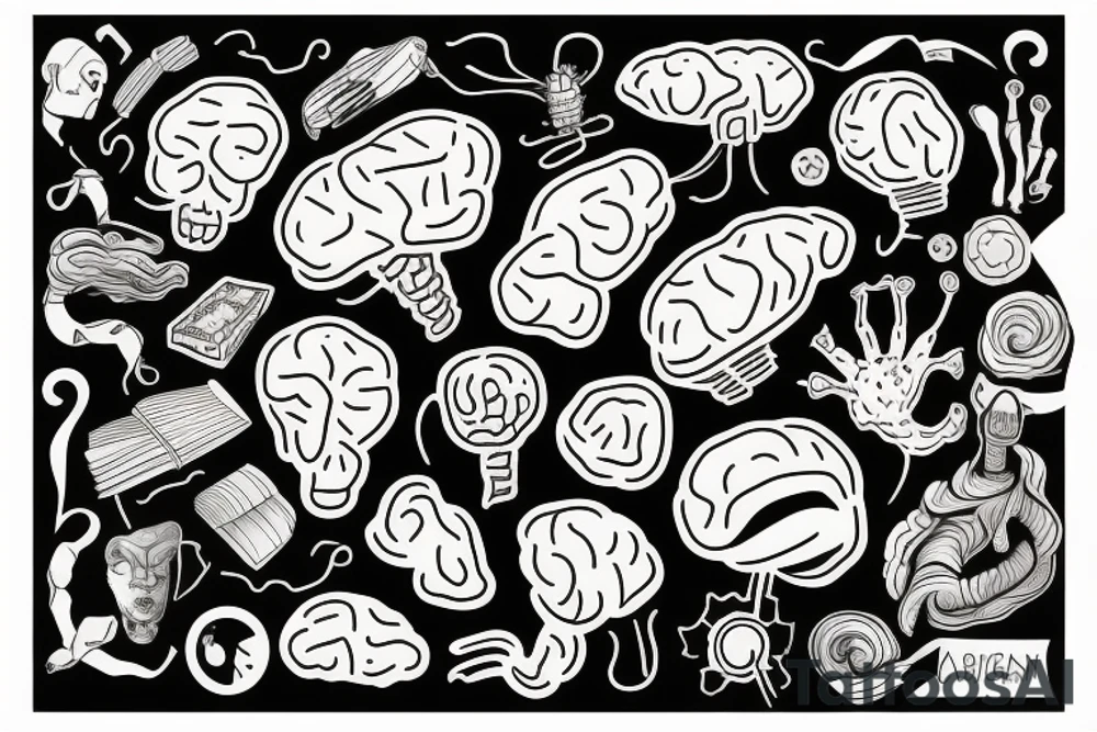 A brain blowing with colours tattoo idea