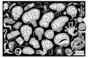 A brain blowing with colours tattoo idea