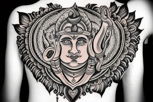 Indian style tatto shiva gods meditation tattoo idea