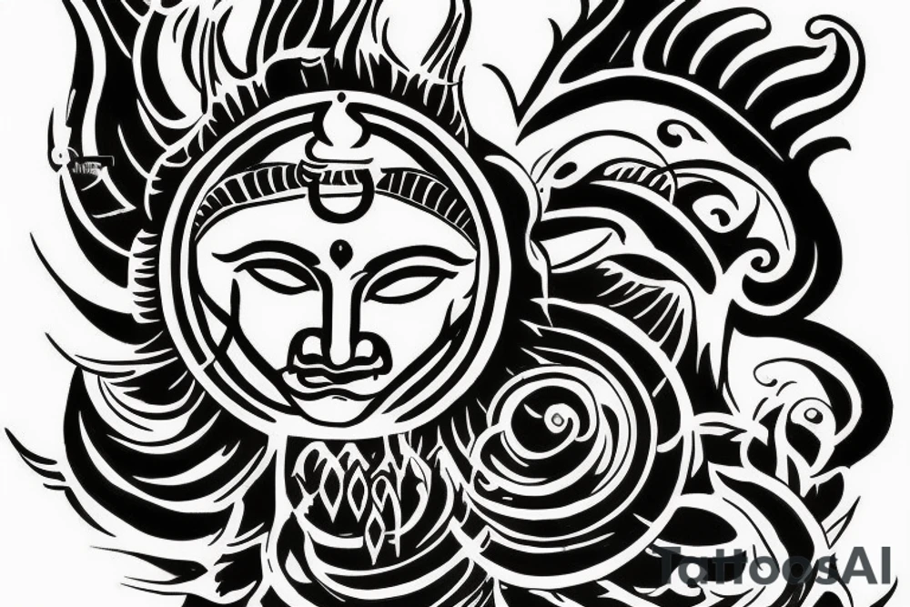 Indian style tatto shiva gods meditation tattoo idea