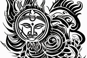 Indian style tatto shiva gods meditation tattoo idea