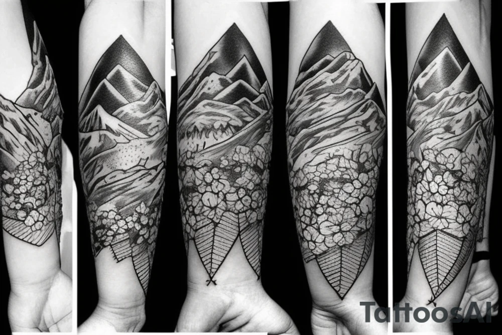 A mountain containing NAZLI Digits tattoo idea