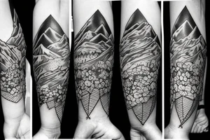 A mountain containing NAZLI Digits tattoo idea