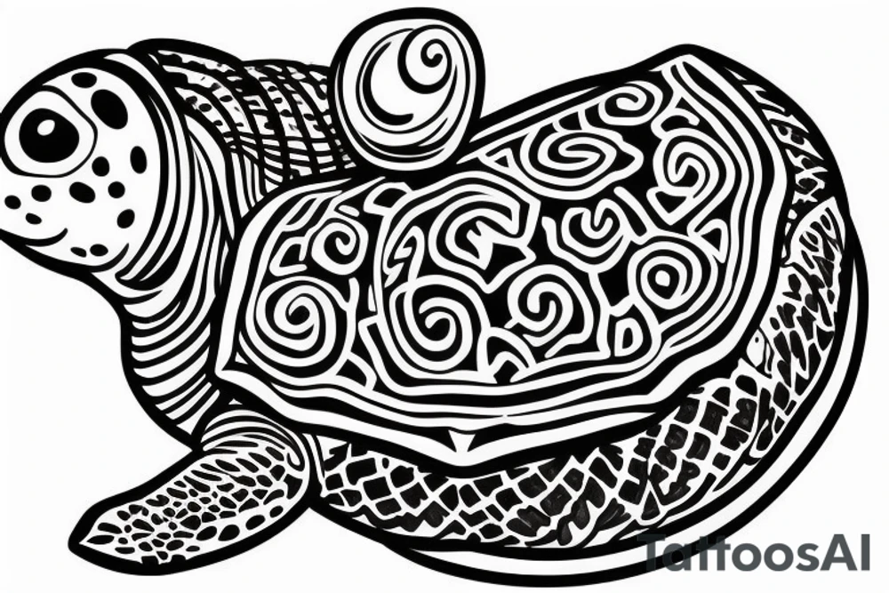 Turtle with Buddha on the shell tattoo idea