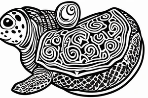 Turtle with Buddha on the shell tattoo idea