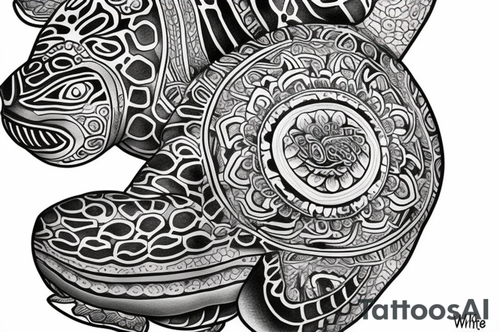 Turtle with Buddha tattoo idea