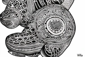 Turtle with Buddha tattoo idea