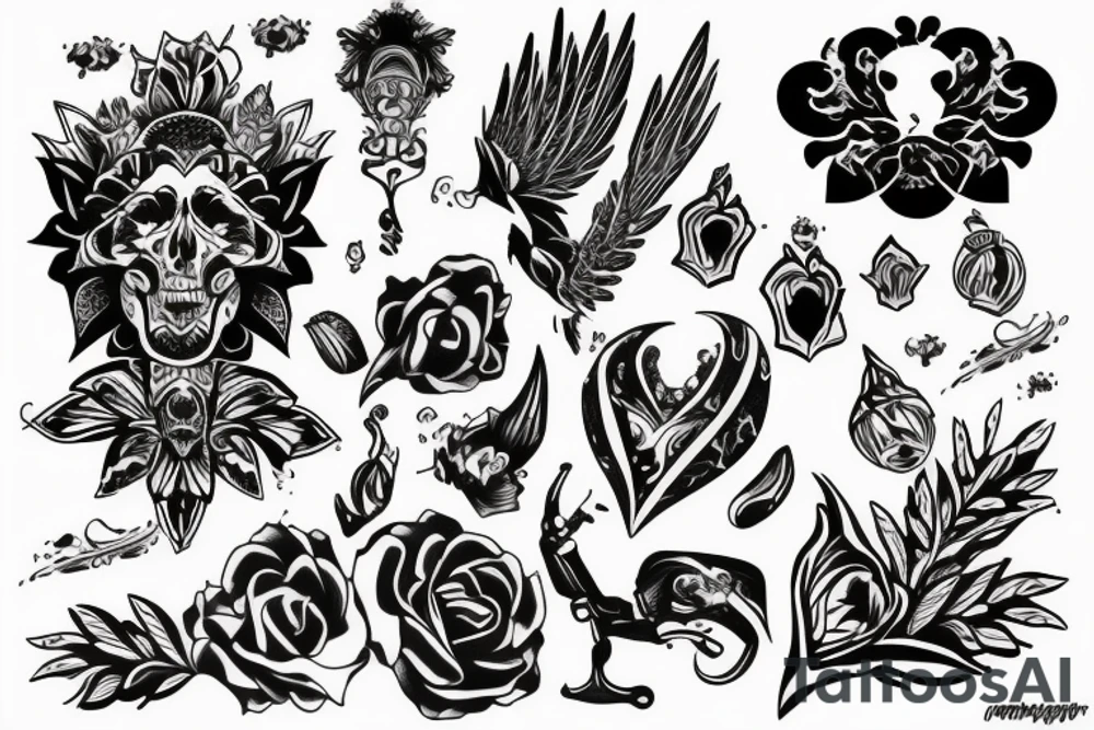Змея с цветами tattoo idea