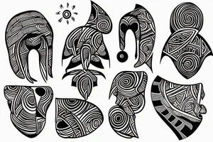 black tribal african auntie tattoo idea