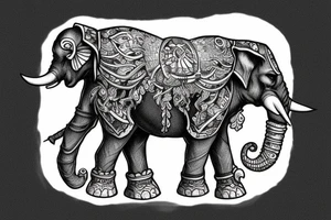 necromancer riding a war elephant tattoo idea