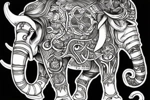 necromancer riding a war elephant tattoo idea