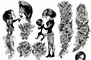 Family with "Amber" and "Grace" tattoo idea