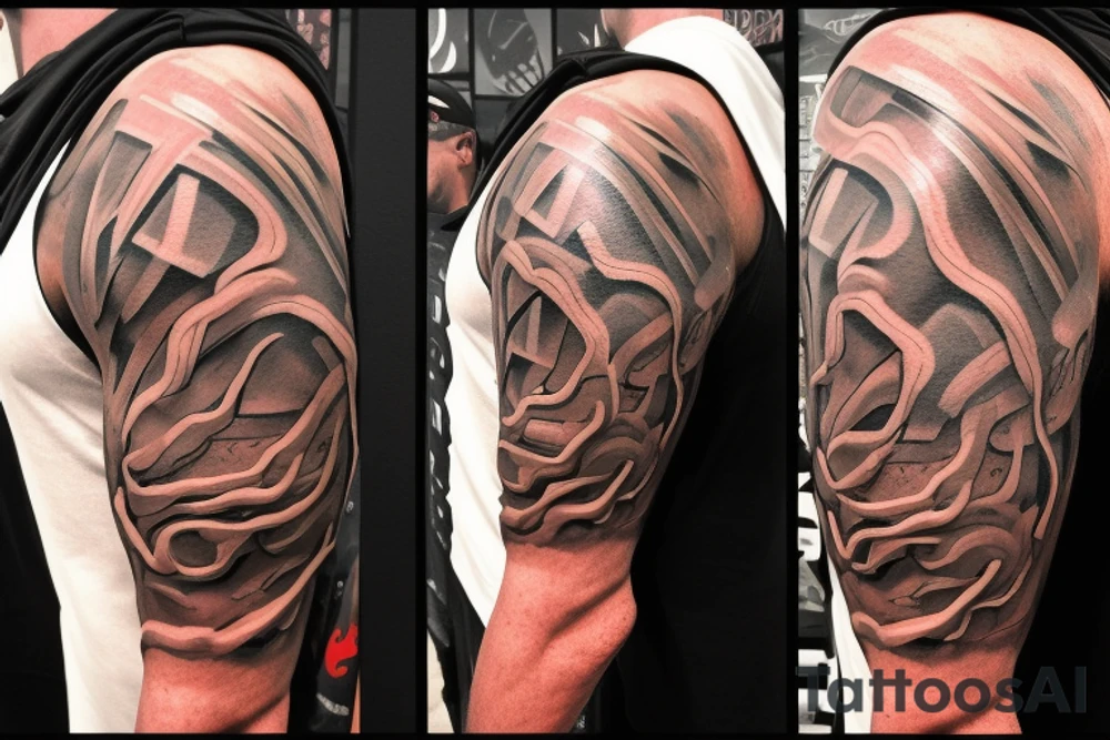 The design features a muscular arm flexing, with the words "No Pain, No Gain" written above it in bold, block letters. The arm is surrounded by barbells, dumbbells, and other weightlifting equipment, with sweat drops and veins popping out to give the tattoo a realistic and gritty feel. The tattoo is designed to inspire and motivate the wearer to push themselves to their limits and never give up, even when the going gets tough. tattoo idea
