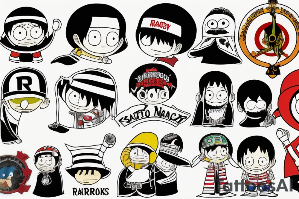 Randy Marsh from South Park dressed in Roanoa Zoro’s robes from One Piece tattoo idea