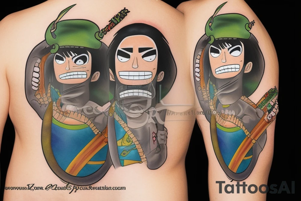 Randy Marsh dressed in Roanoa Zoro’s robes from One Piece tattoo idea