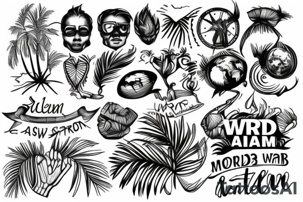 micro realism with a world in a palm tattoo idea