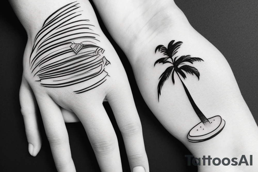 minimalist with a world in a palm tattoo idea