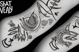 minimalist with a world in a palm tattoo idea