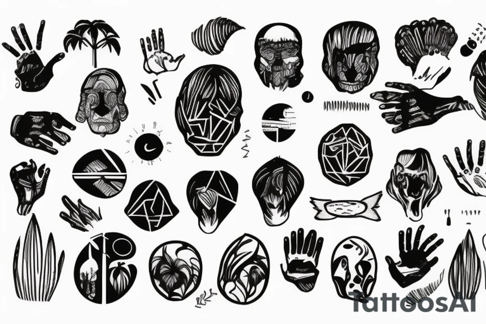 minimalist with a world in a palm of a hand tattoo idea