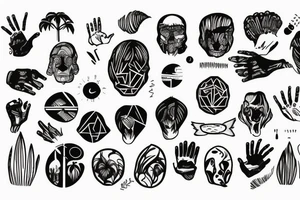 minimalist with a world in a palm of a hand tattoo idea