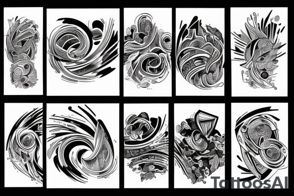 Abstract sleeve design tattoo idea
