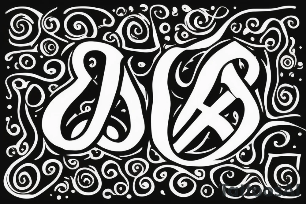 Infinity sign with initials S and A in it tattoo idea