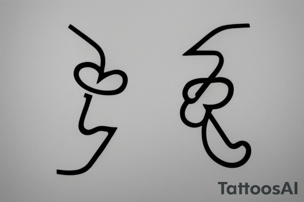An artistic yet minimalist tattoo that is a combination of the letters 'P', 'P', 'R', 'S'. And symbolises that they always stick together tattoo idea