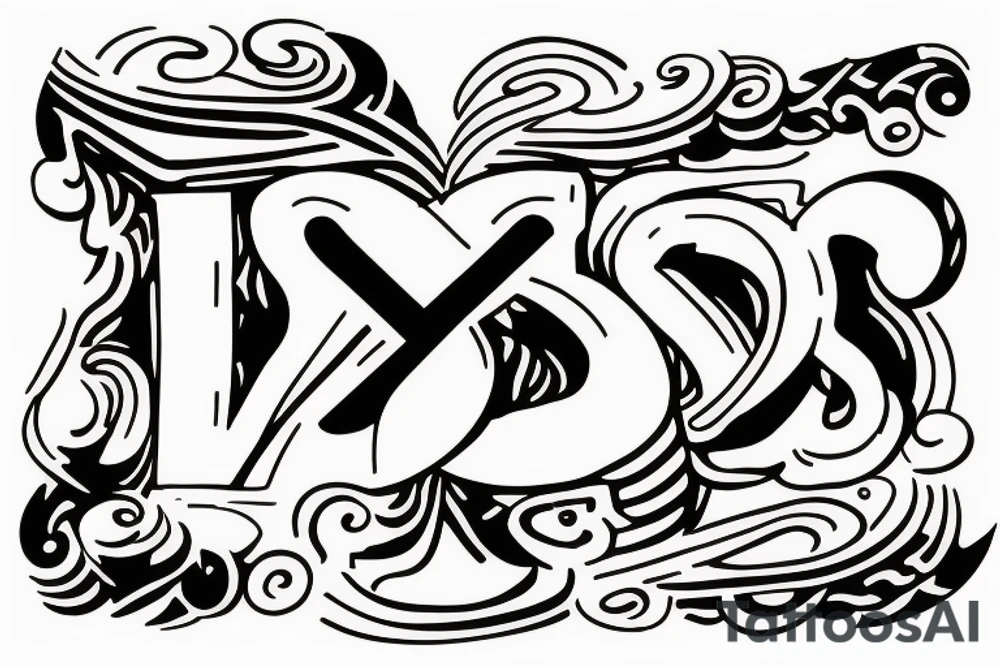 An artistic yet minimalist tattoo that is a combination of the letters 'P', 'P', 'R', 'S'. And symbolises that they always stick together tattoo idea