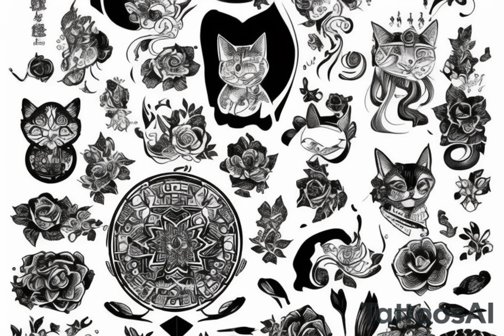 кот сатана tattoo idea