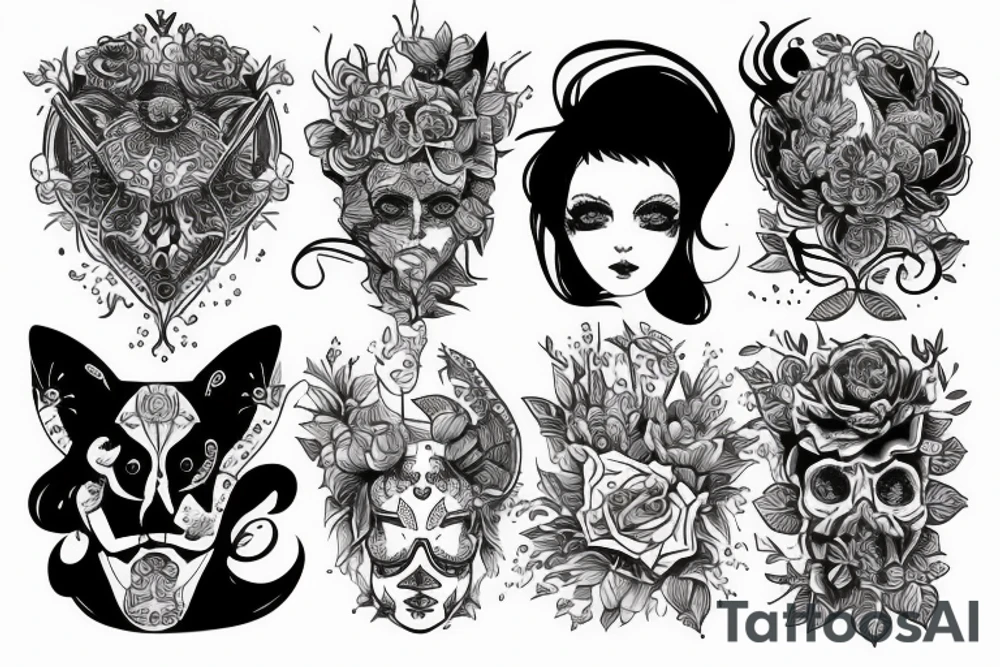 кот сатана tattoo idea