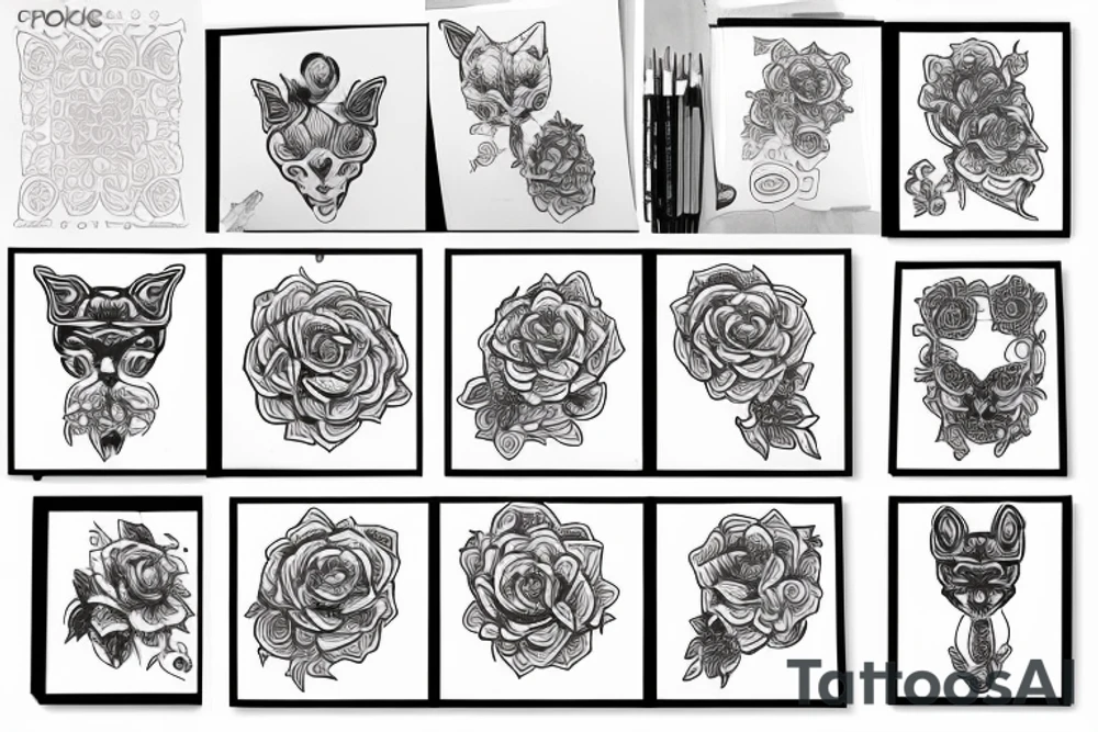 кот сатана демон с рогами tattoo idea