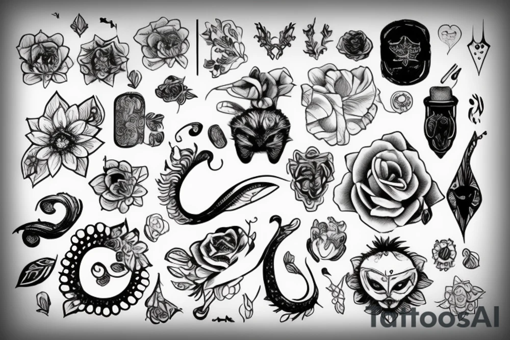 кот сатана демон с рогами tattoo idea