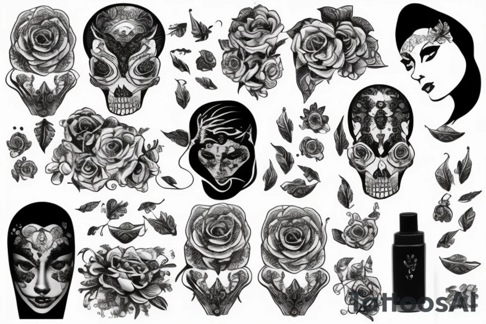 кот сатана демон с рогами tattoo idea