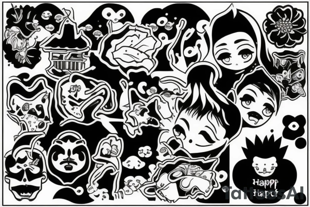 Happiness and sad tattoo idea
