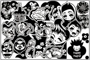 Happiness and sad tattoo idea