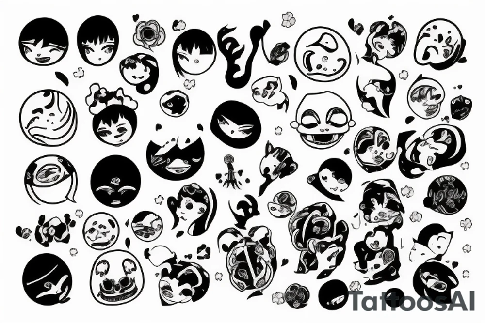 Happiness and sad tattoo idea