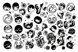 Happiness and sad tattoo idea