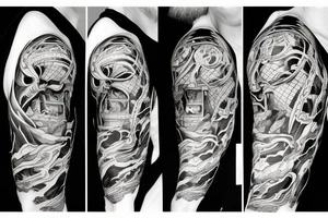 Apocalypse shoulder piece tattoo idea