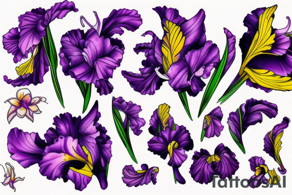 A single open eye with a purple and yellow galaxy iris tattoo idea