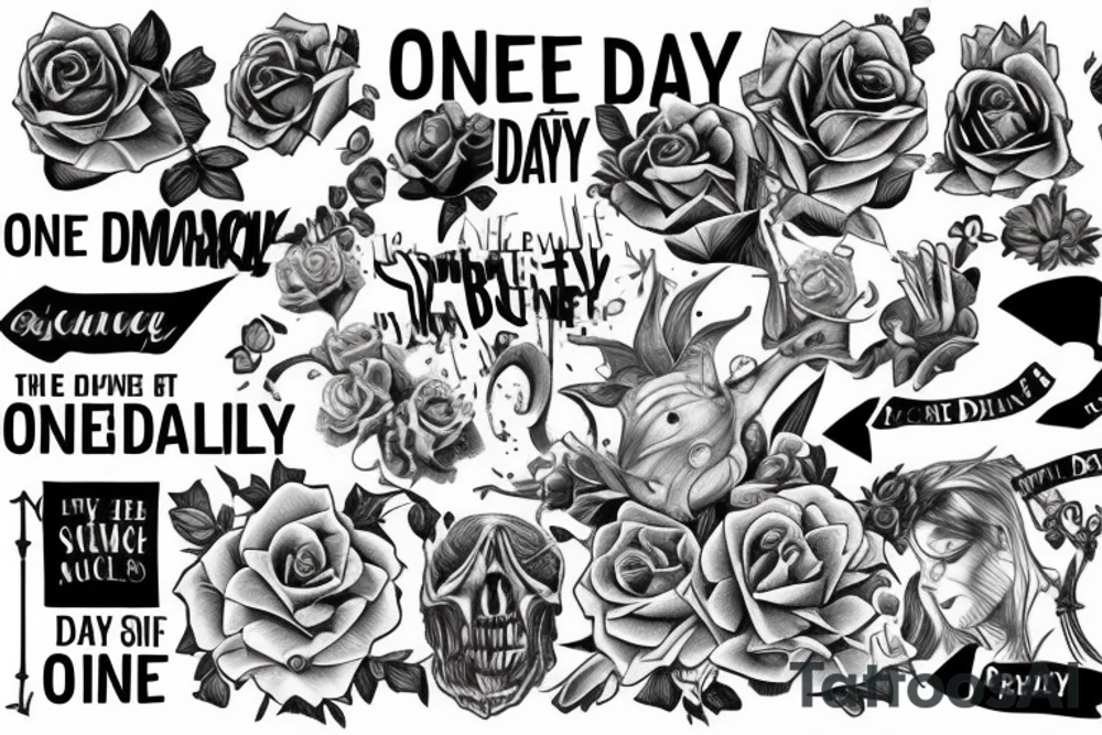 An imagem related to the phrase One day is acceptable to suffering, two days never" tattoo idea