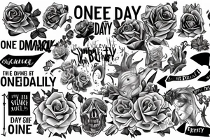 An imagem related to the phrase One day is acceptable to suffering, two days never" tattoo idea