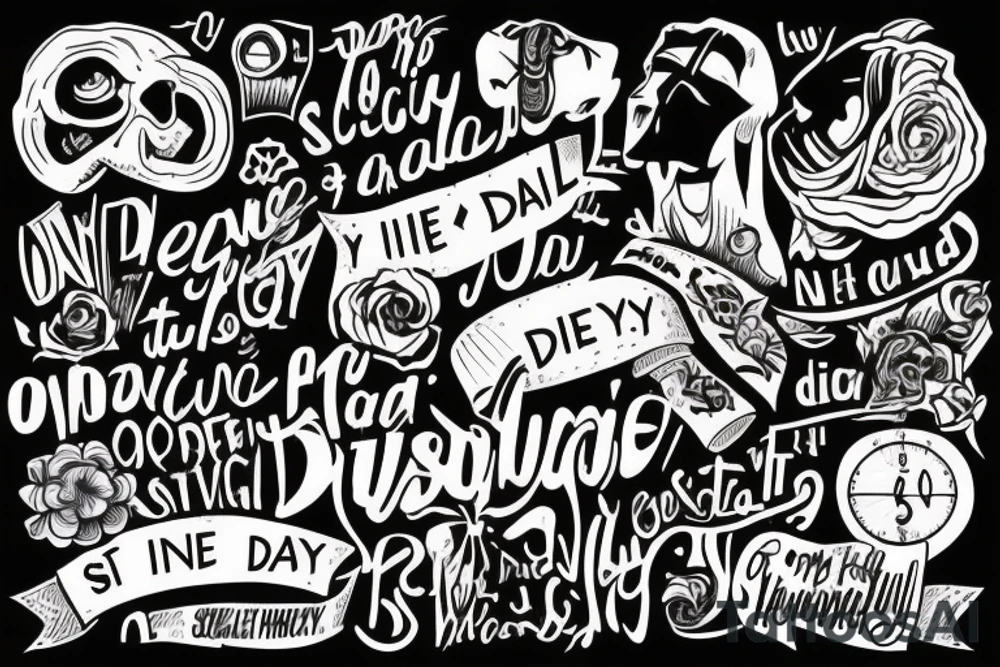 An imagem related to the phrase One day is acceptable to suffering, two days never" tattoo idea