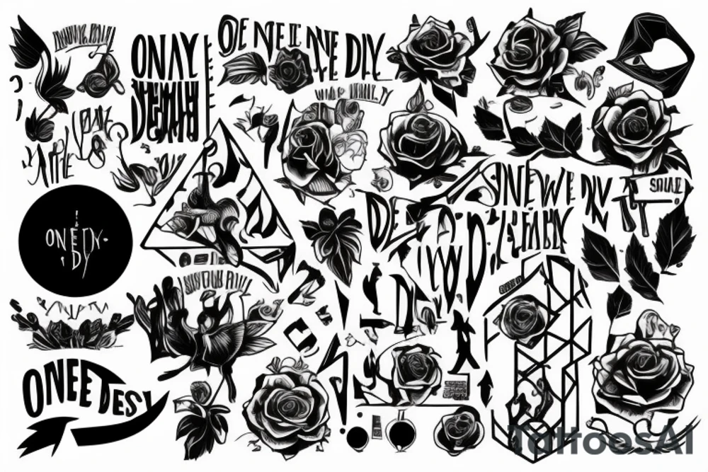 An imagem related to the phrase One day is acceptable to suffering, two days never" tattoo idea