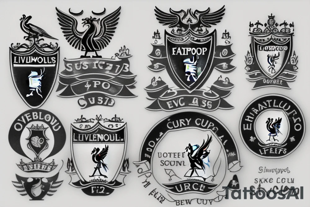 Liverpool fc simple with FA Cup tattoo idea
