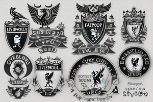 Liverpool fc simple with FA Cup tattoo idea