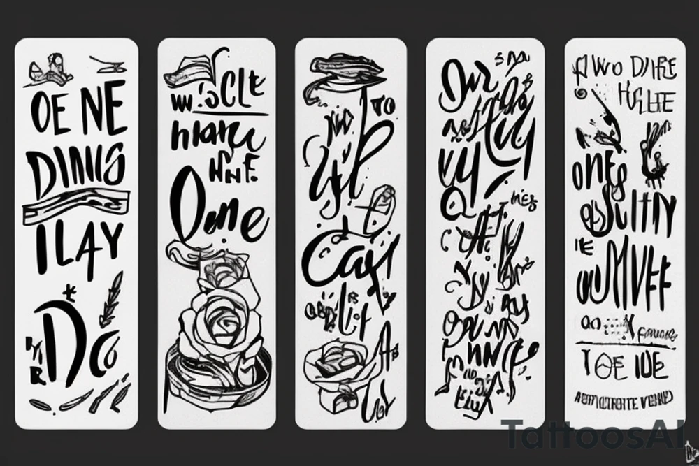 An imagem related to the phrase One day is acceptable to suffering, two days never" tattoo idea