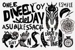 An imagem related to the phrase One day is acceptable to suffering, two days never" tattoo idea
